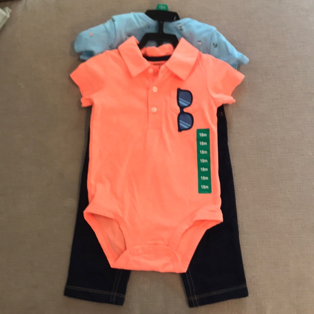 Carters Boys 3pc Jeans and Onesie Set
